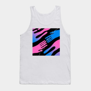 soul mates abstract hands pink and blue Tank Top